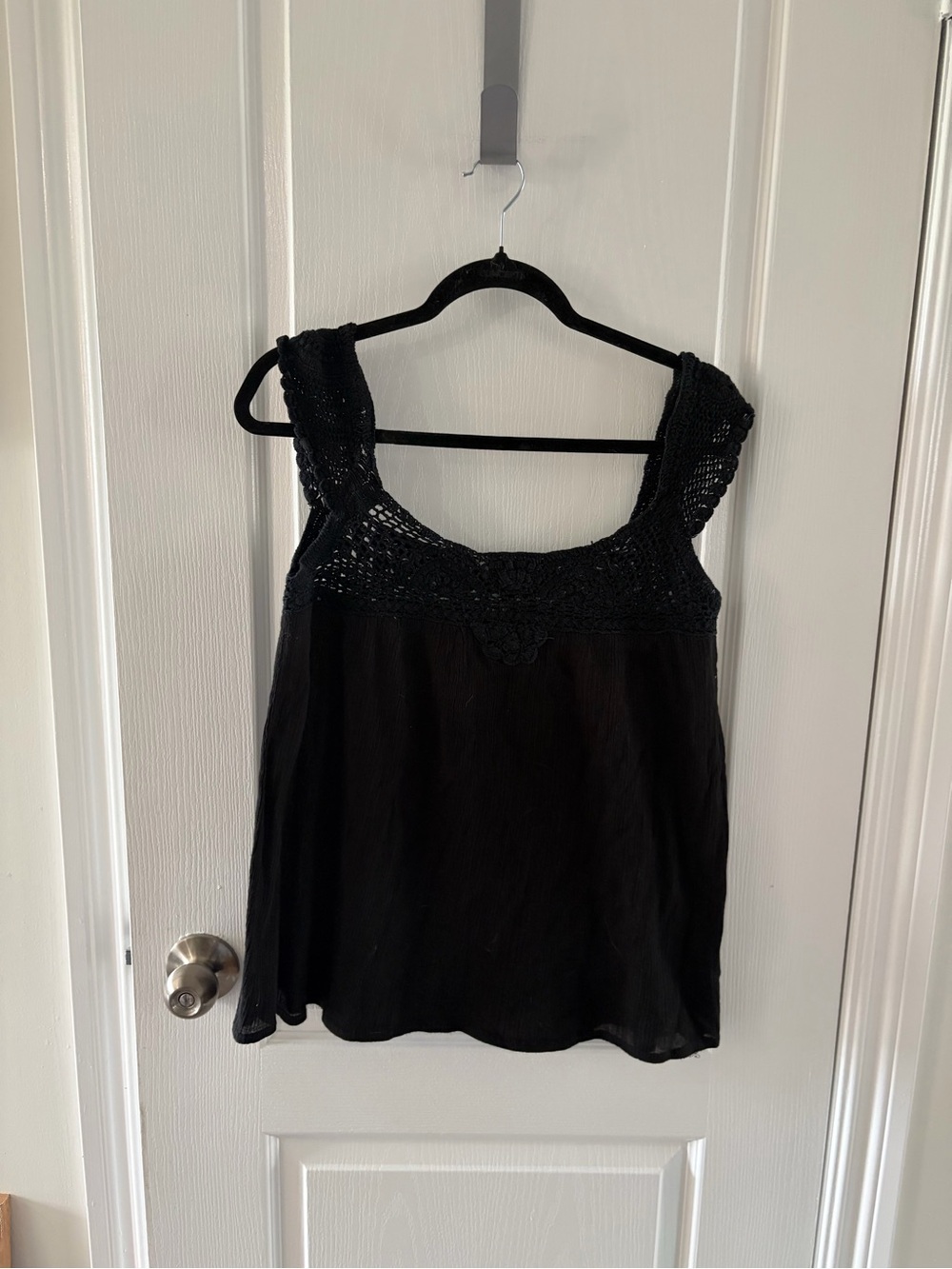 Promod Black Crochet Yoke Camisole